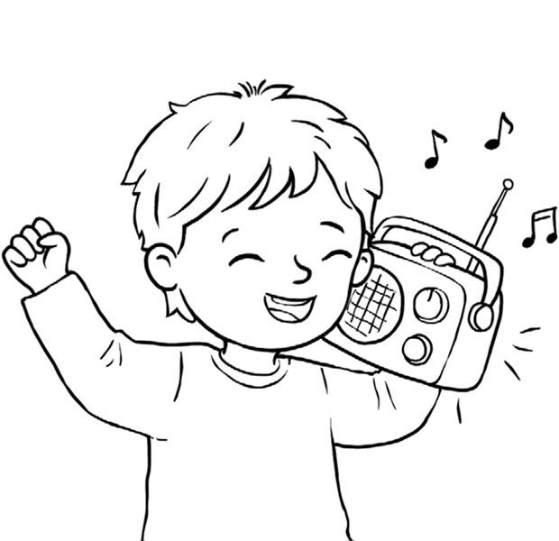 Turn on the radio. Dance to the song that is playing.